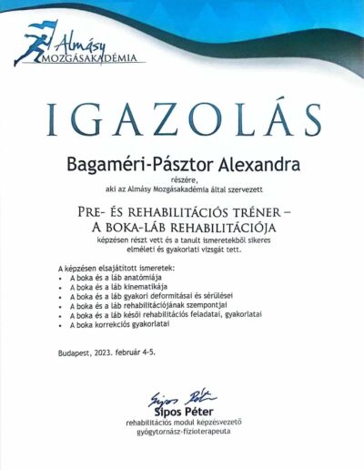 Pre- és rehabilitációs tréner