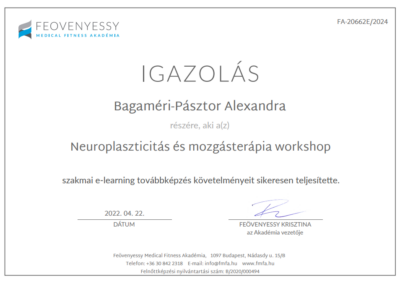 Neuroplaszticitás és mozgásterápia workshop