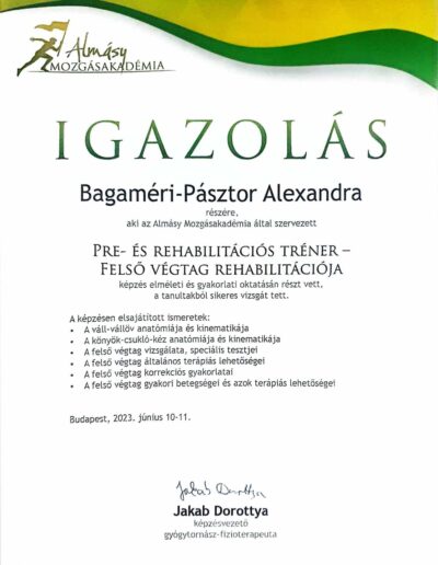 Pre- és rehabilitációs tréner