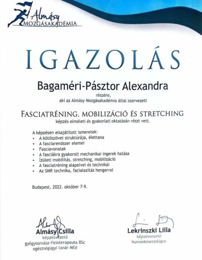 Fasciatréning, mobilizáció és streching