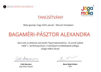 Gyermekanatómia - Bene Máté Gerincakadémia