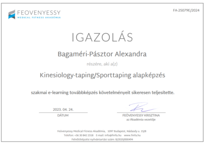 Kinesiology-taping/Sporttaping alapképzés